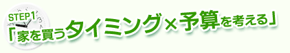 STEP1 「家を買うタイミング×予算を考える」